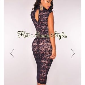 Plum lace midi dress